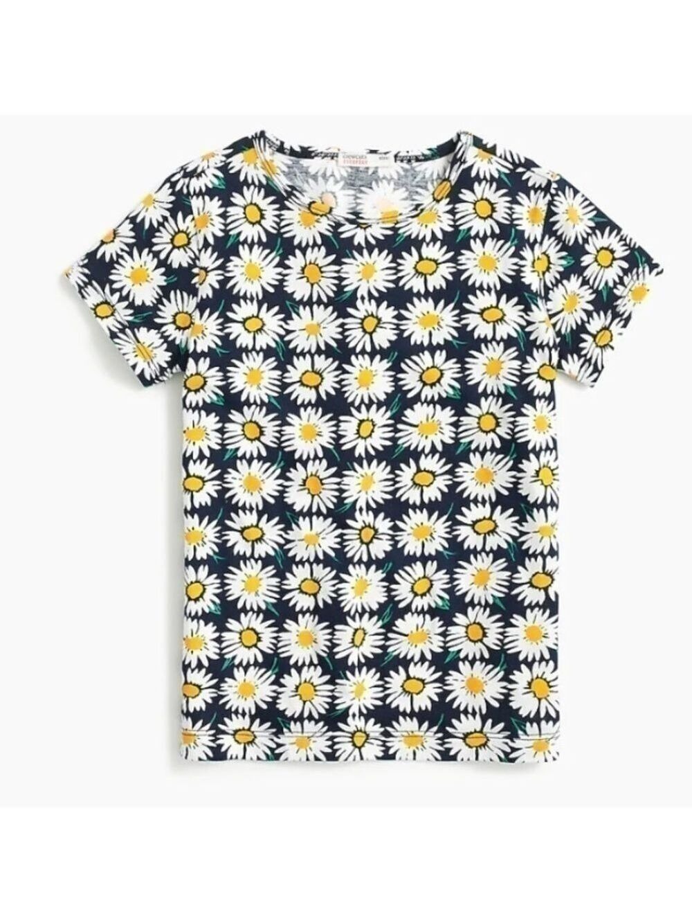 J.Crew Crewcuts Daisies Flowers Girl Shirt Short Sleeves Size 6-7